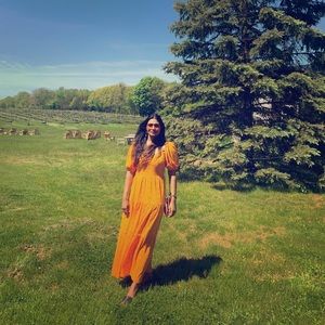 ASOS tiered broderie maxi dress